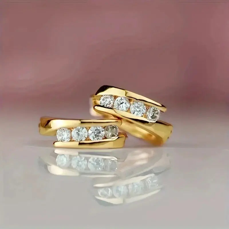 Pierścionki okrągłe z cyrkoniami o świetlistym połysku