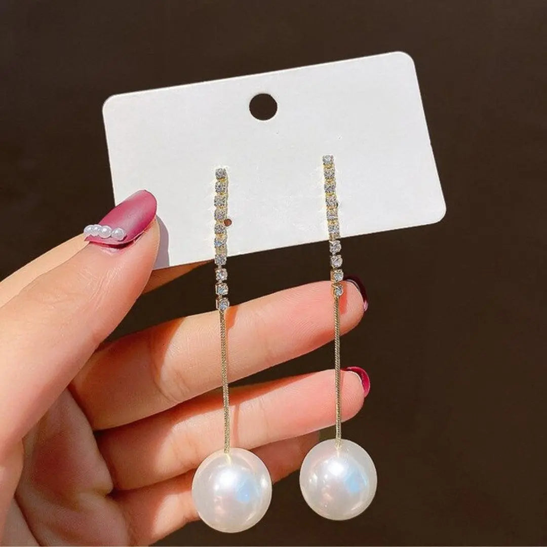 Kolczyki z perłami i cyrkoniami w złocie