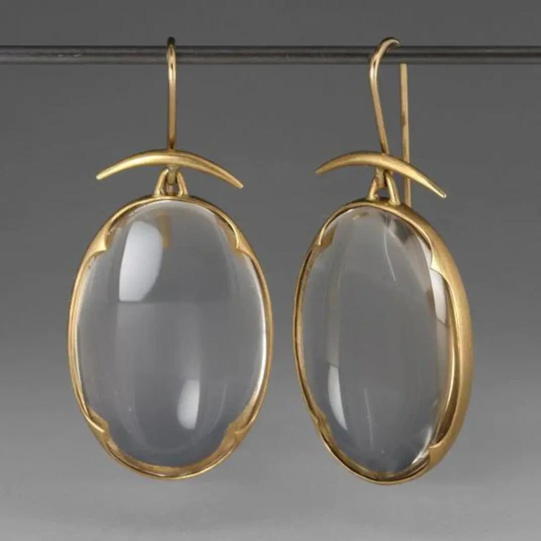 Vintage'owe kolczyki z kryształem i złotem