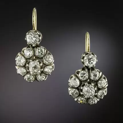 Vintage'owe kolczyki z mandalą z zirconia