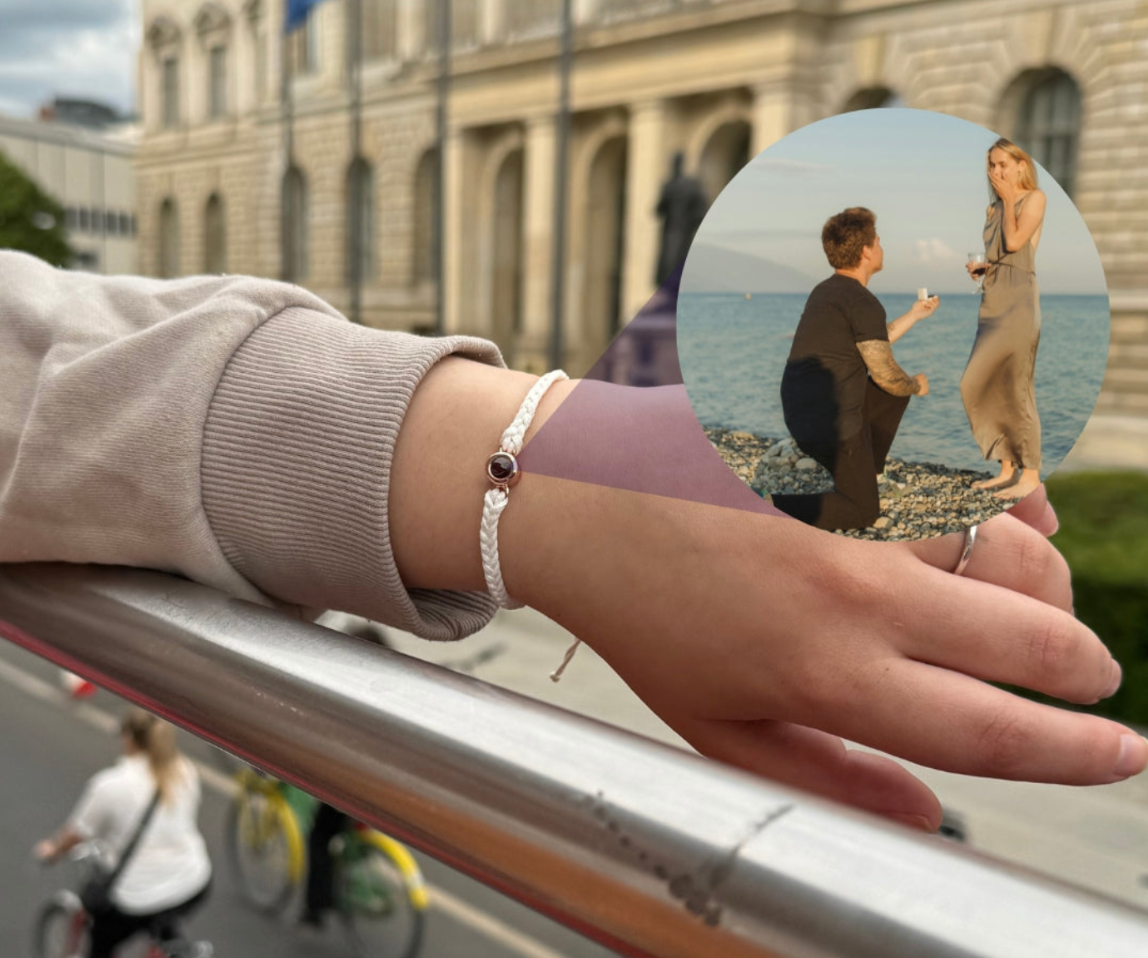 Spersonalizowany ręcznie robiony bransoletka pamięciowa z własnym zdjęciem