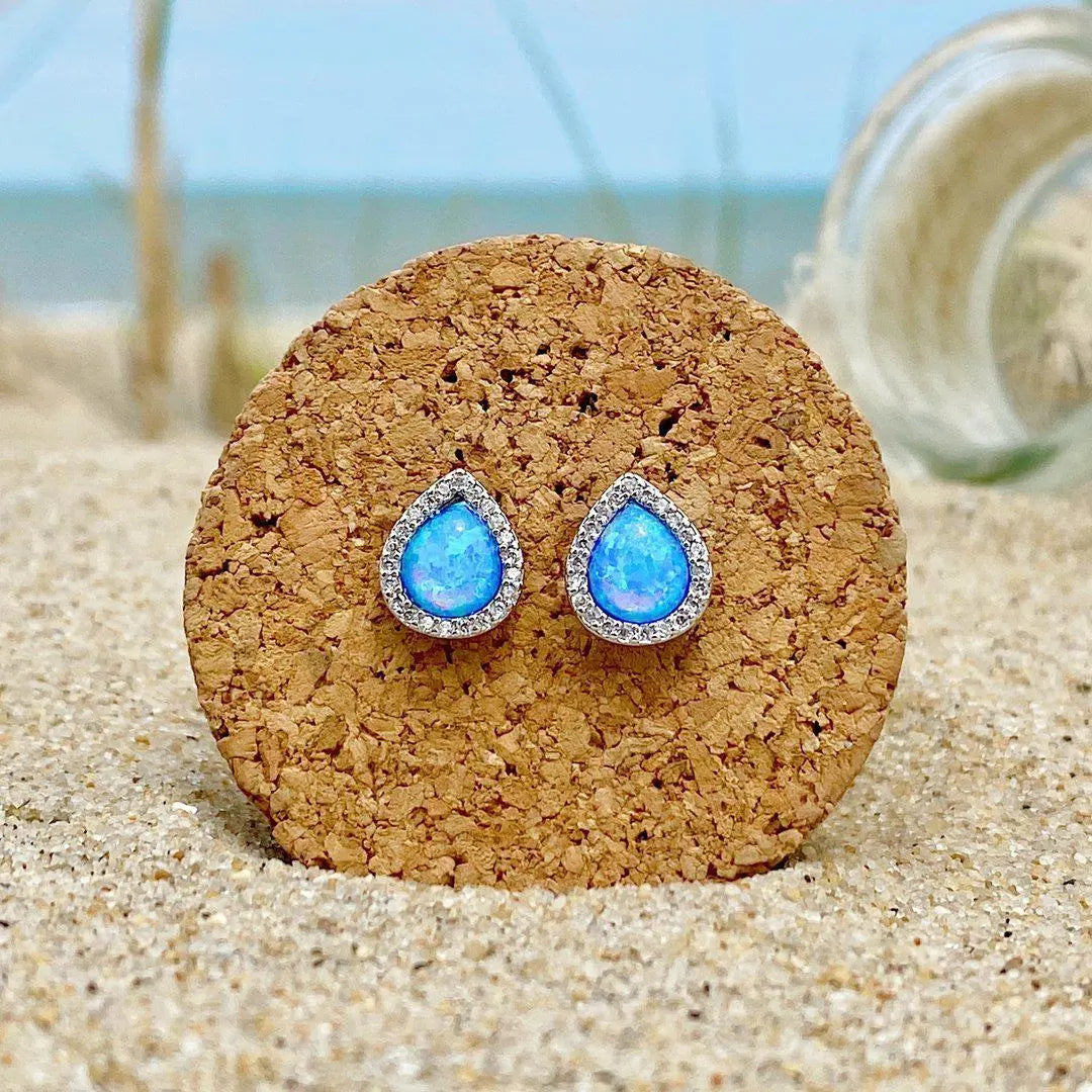 Kolczyki z opalem i srebrem