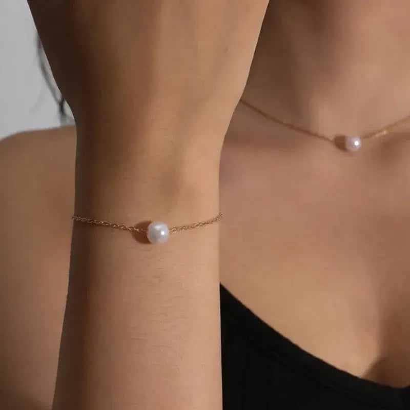 złota perłowa bransoletka