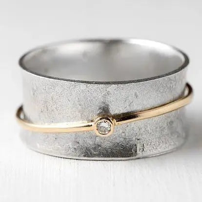 Wiktoriański srebrny pierścień z cyrkoniami Golden Line