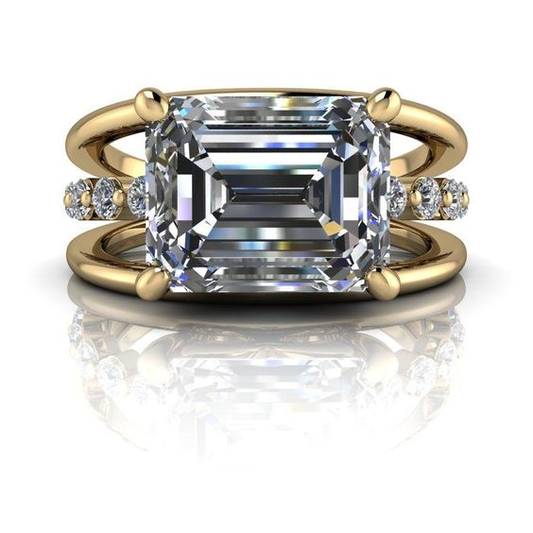 Złota warstwowa pierścionek z cyrkoniami w stylu vintage